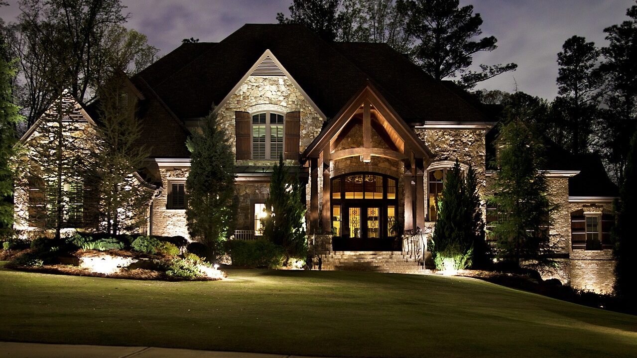 home with decorative lighting